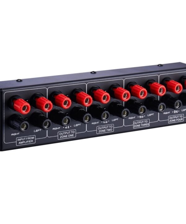 1 In And 4 Out Amplifier Sound Speaker Distributor, 4-Area Sound Source, Signal Distribution Panel, Single Audio Input, 300W Per Channel