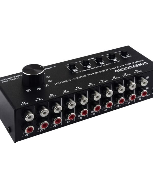 6 In 4 Out RCA Audio Switcher Signal Selector Distribute Device Switch Control