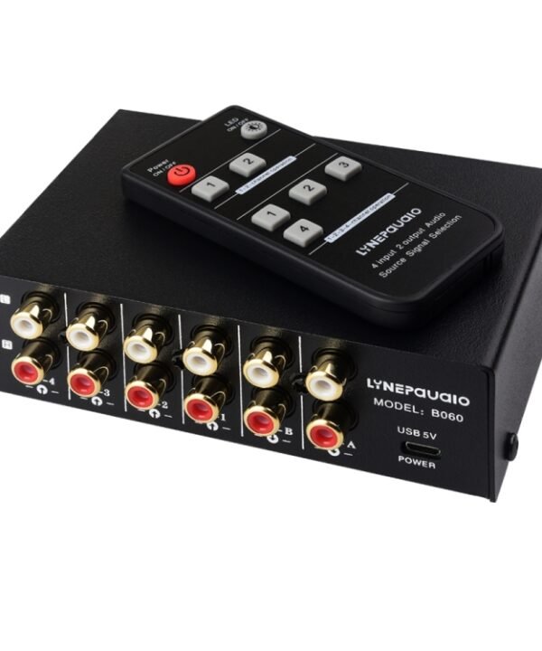 4 In 2 Out / 2 In 4 Out RCA Audio Signal Selector Switch Device with Remote Control