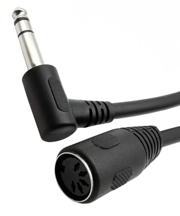 JUNSUNMAY 6.35mm 1/4 inch Male to Female 5 Pin MIDI Audio Stero Adapter, Cable Length: 20cm