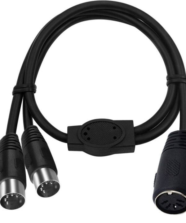 JUNSUNMAY MIDI 2 in 1 Din 5 Pin Male to Dual 2 Pin Female Cable Adapter, Cable Length: 50cm