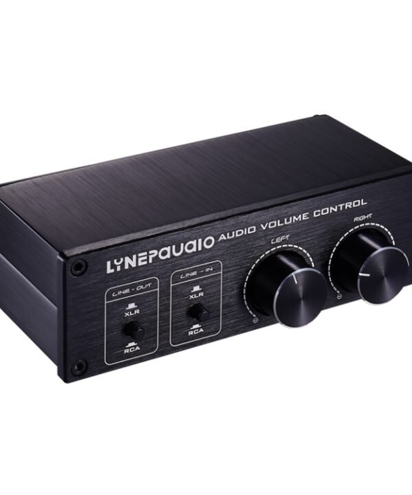 2 In and 2 Out Switcher Volume Controller, RCA signal switches to XLR balanced signal and no need for power supply. It provides RCA and XLR interfaces, independent L/R channel volume adjustment, which is suitable for devices with volume adjustment need