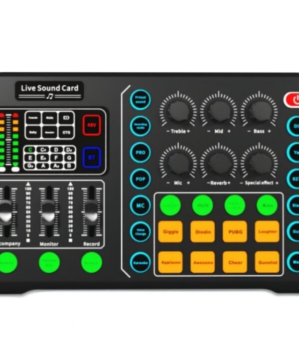 M6 Live Sound Card Multifunctional Wireless Voice Changer Broadcast Mixer