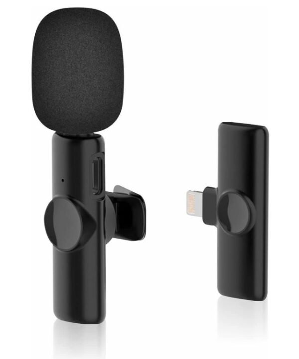 Bluetooth  Mini Microphone Wireless Lavalier Noise Reduction Microphone for iPhone / iPad, with 8 Pin Receiver, Single Microphone, Dual Microphones