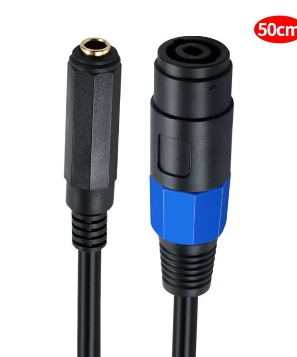 JUNSUNMAY Speakon Female to 6.35mm Female Audio Speaker Adapter Cable, Length: 50cm