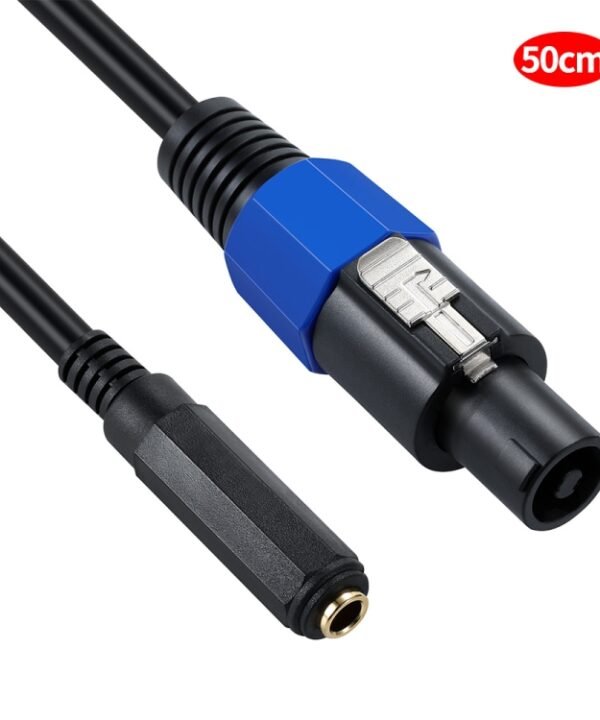 JUNSUNMAY Speakon Male to 6.35mm Female Audio Speaker Adapter Cable with Snap Lock, Length: 50cm