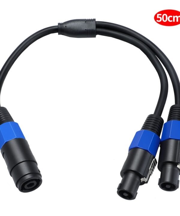 JUNSUNMAY Speakon Female to Speakon Male 2 in 1 Audio Speaker Adapter Cable, Length: 50cm