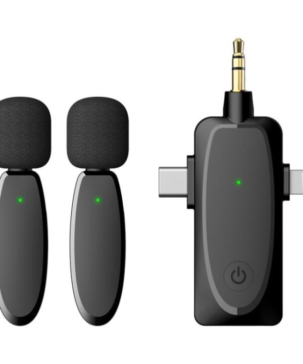 3 in 1 Mini Wireless Lavalier Microphones for iPhone / Android / Camera with Noise Reduction Function, One by Two