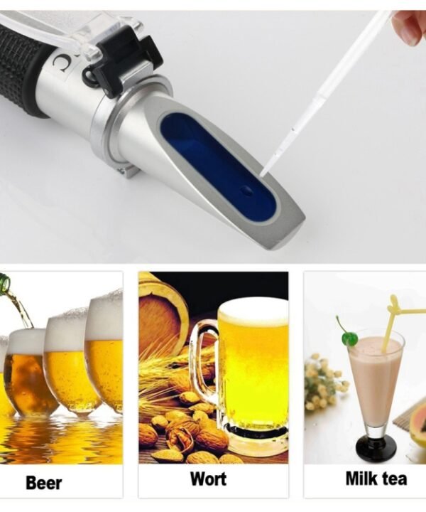RZ120 Refractometer Beer Brix Wort Sugar Alcohol Specific Gravity Salinity Measurement Handheld Tool Specific Gravity Meter