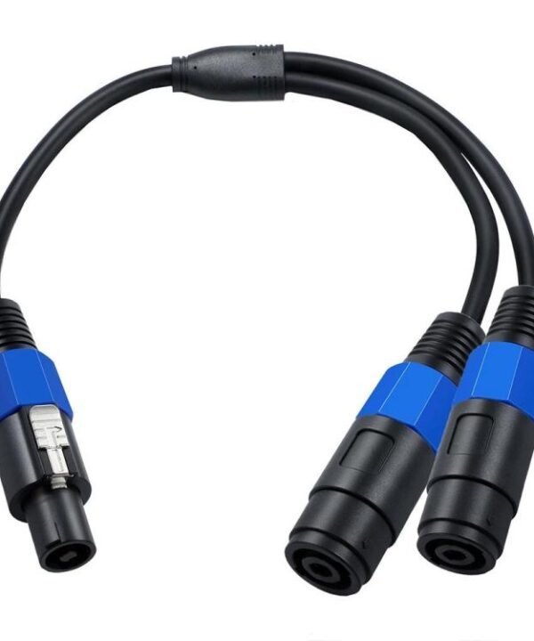 JUNSUNMAY Speakon Male to Dual Speakon Female Speaker Adapter Cable with Snap Lock, Length: 50cm