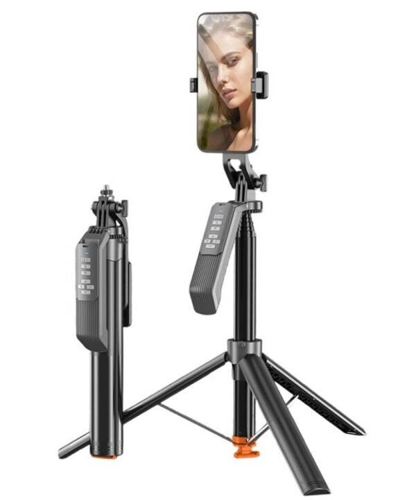 T02TK Bluetooth Remote Control Phone Tripod Stand 360 Degrees Rotation Selfie Stick Tripod