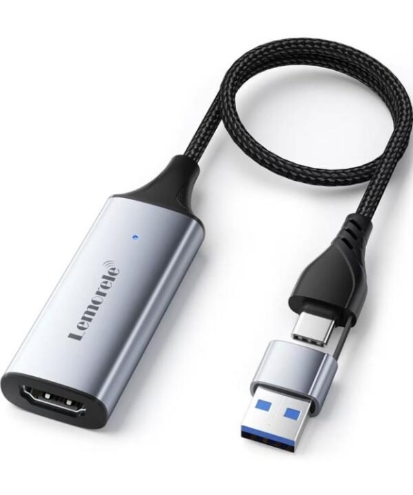 Lemorele AC05 4K HDMI Video Capture Card For Live Streaming and Recording