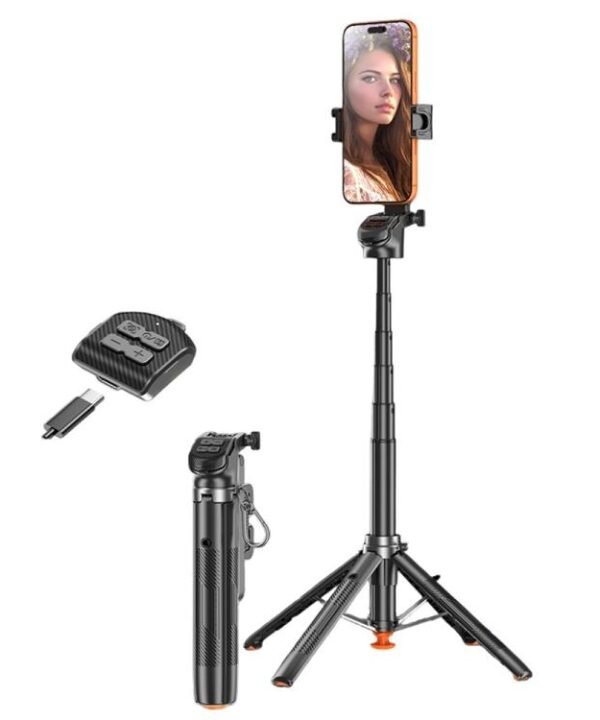 T35 Photography Auto Pop-Up Extendable Tripod Bluetooth Selfie Stick with Remote Control