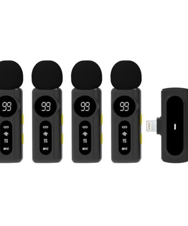 J88 Wireless Lavalier Intelligent AI Noise Reduction Digital Display Microphone for iPhone / Android
