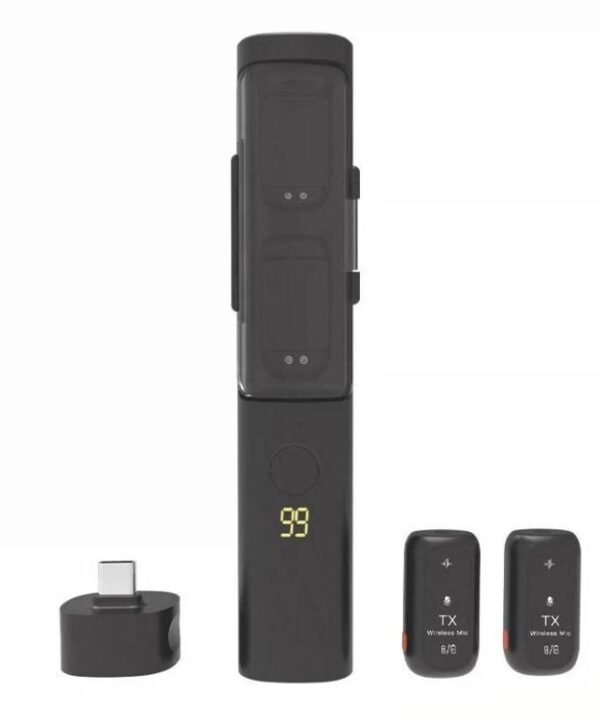 J68 4-in-1 Wireless Lavalier Noise Reduction Magic Microphone, with USB-C Receiver and Charging Case