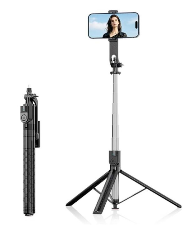K52 With Bluetooth Remote Outdoor Travel 2.08m Extendable Selfie Stick Tripod