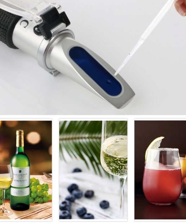 RZ136 Refractometer Fruit Wine Meter Sugar Portable Auto Brix 0~32% Alcohol 0~26% Fruit Juice Wine Sugar Meter Refractometer