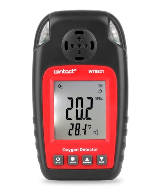 WINTACT WT8821 Oxygen Detector Independent Oxygen Gas Sensor Warning-up High Sensitive Poisoning Alarm Detector