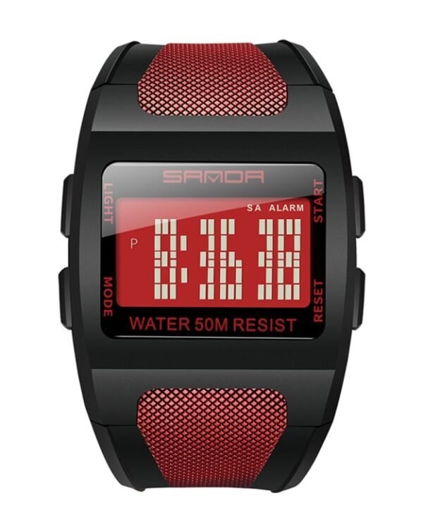 SANDA 222 Men Sports Outdoor Mountaineering Digital Electronic Watch Square Multi functional Waterproof Watch