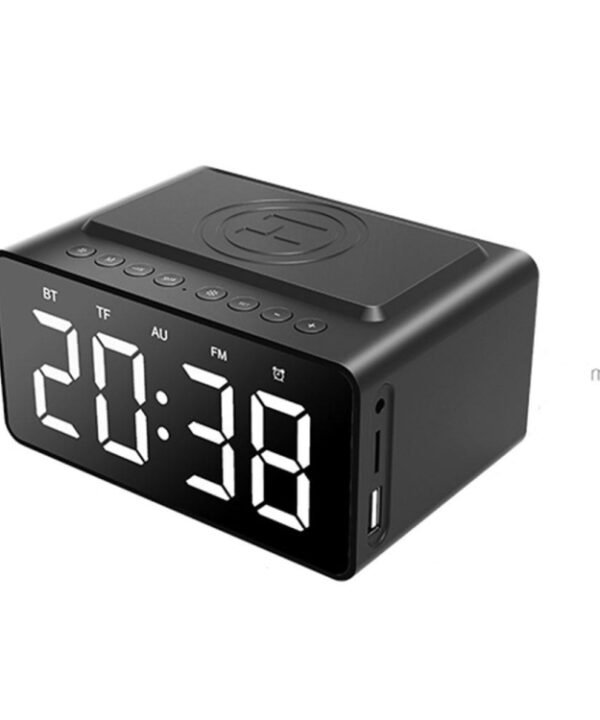 AEC BT508 Wireless Charging Bluetooth Speaker LED Alarm Clock Power Bank Three-In-One Speaker