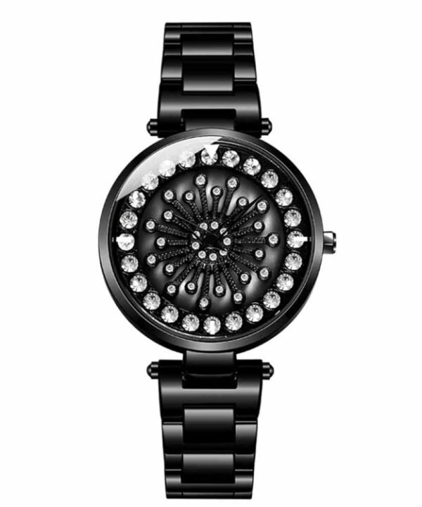 SANDA 1017 Lady Watch All Over The Sky Star 360 Degree Rotating Watch Diamond Steel Band Women Watch