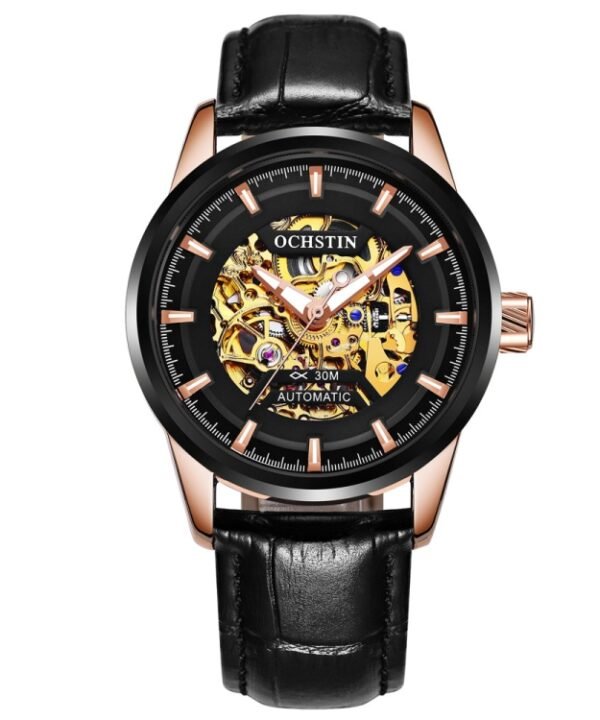 Ochstin 2002C Men  Automatic Hollow Leather Mechanical Watch Business Waterproof Night Light Men Watch Mechanical Watch