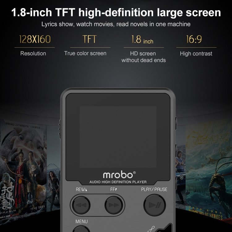 1.8 inch HIFI MP3 Player Metal High Sound Quality Entry-level Lossless Music Player, Support TF Card / FM / E-book - Image 5