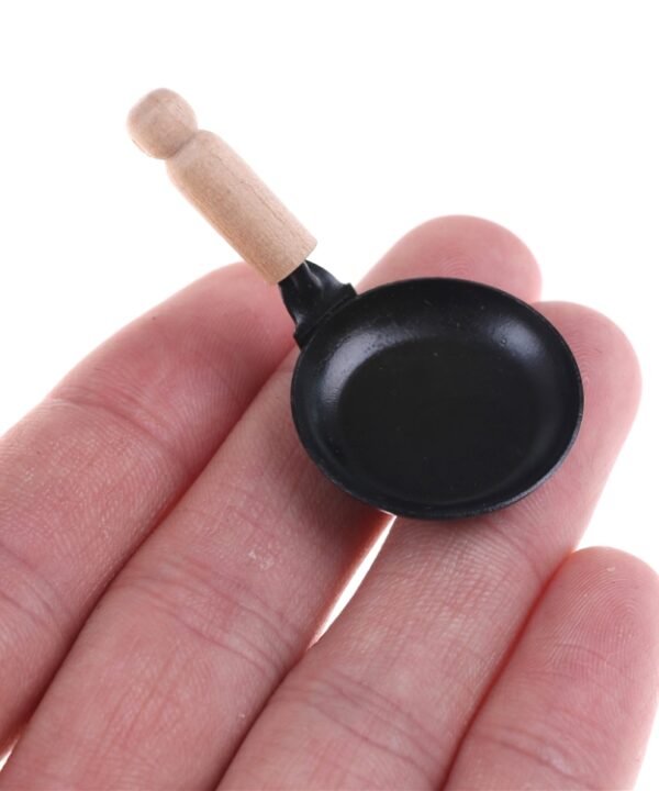 3 PCS Doll House Miniature Kitchen Frying Pan Cooking Tools Children Pretend Play Toys