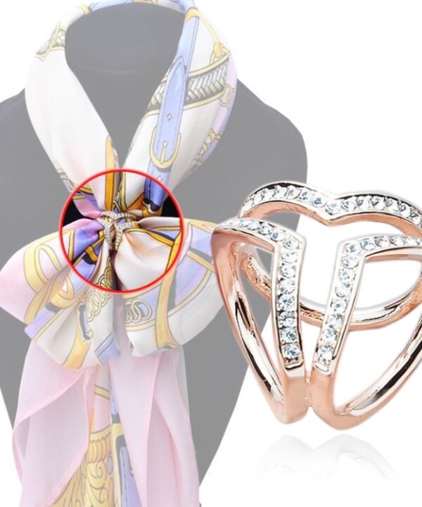 Scarf  Buckle Accessories Brooch Simple Three Square Crystal Shawl, Gold, Silver