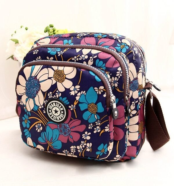 Women Shoulder Bag Waterproof Nylon Handbag Multilayer Crossbody Bag