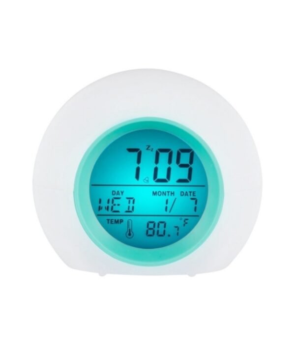 Round Color Light Gradient Alarm Clock Perpetual Calendar Clock