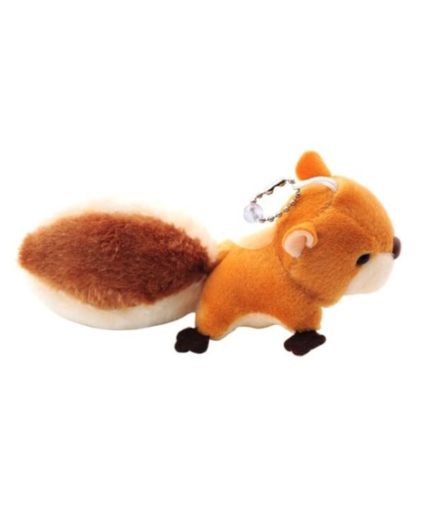 Squirrel Plush Toy Stuffed Animal Keychain Doll Key Ring Bag Pendant with Sucker Plush Keychains Toys (Brown)