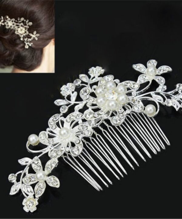 Wedding Hair Clips Romantic Crystal Pearl Flower HairPin Rhinestone Tiara Bridal Crown Hair Pins Bride Hair comb