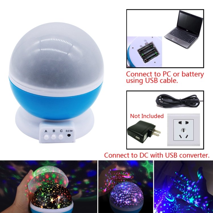 Stars Starry Sky LED Battery USB Night Light Projector Luminaria Moon Novelty Table Night Lamp for Children, Blue, Pink, Purple - Image 3