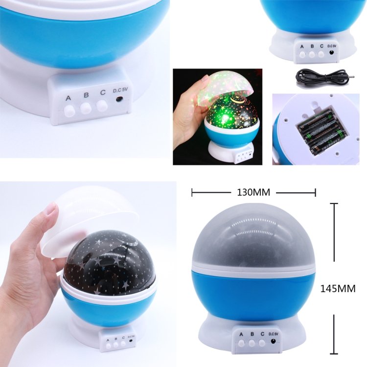 Stars Starry Sky LED Battery USB Night Light Projector Luminaria Moon Novelty Table Night Lamp for Children, Blue, Pink, Purple - Image 4