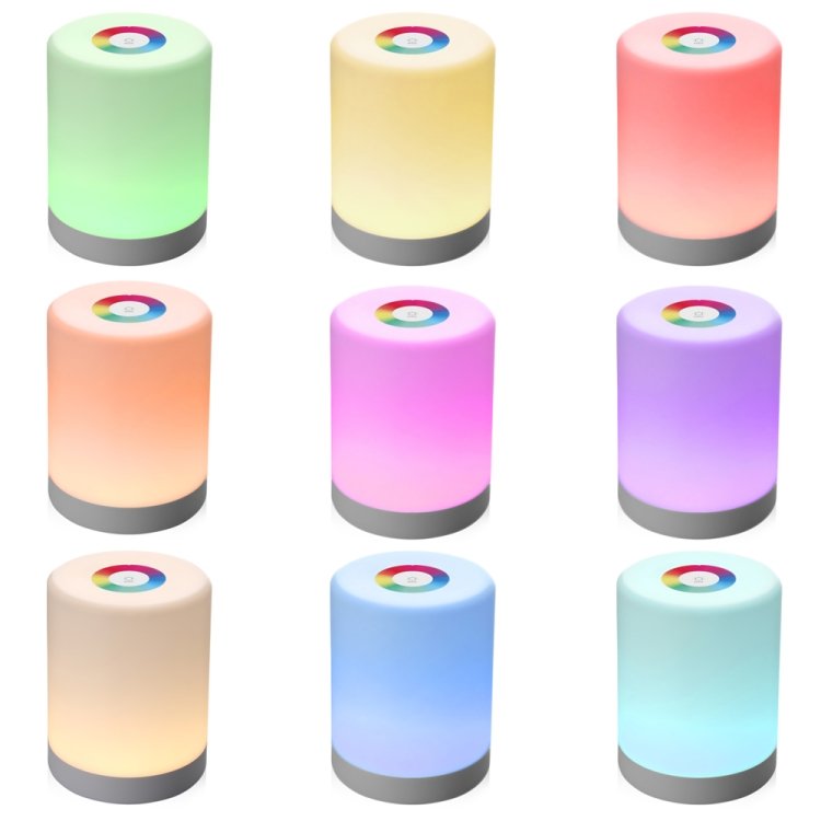 LED Touch Control Induction Dimmer Lamp Smart Dimmable RGB Color Change Rechargeable Bedside Night Light - Image 2