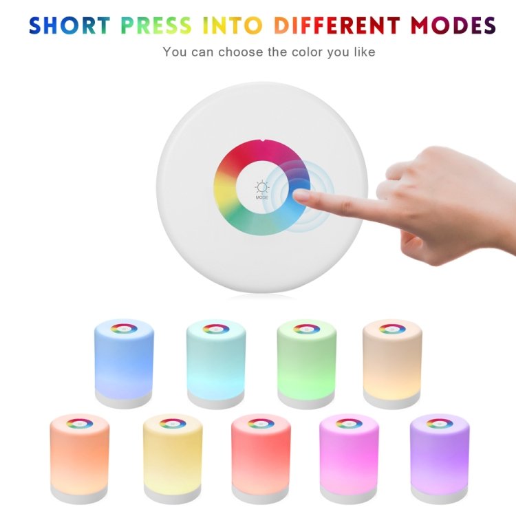LED Touch Control Induction Dimmer Lamp Smart Dimmable RGB Color Change Rechargeable Bedside Night Light - Image 3