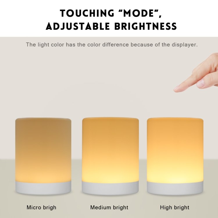 LED Touch Control Induction Dimmer Lamp Smart Dimmable RGB Color Change Rechargeable Bedside Night Light - Image 6