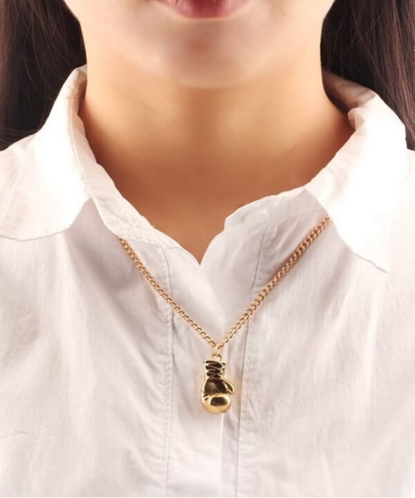 Punk Retro Mini Boxing Glove Necklace, gold, silver
