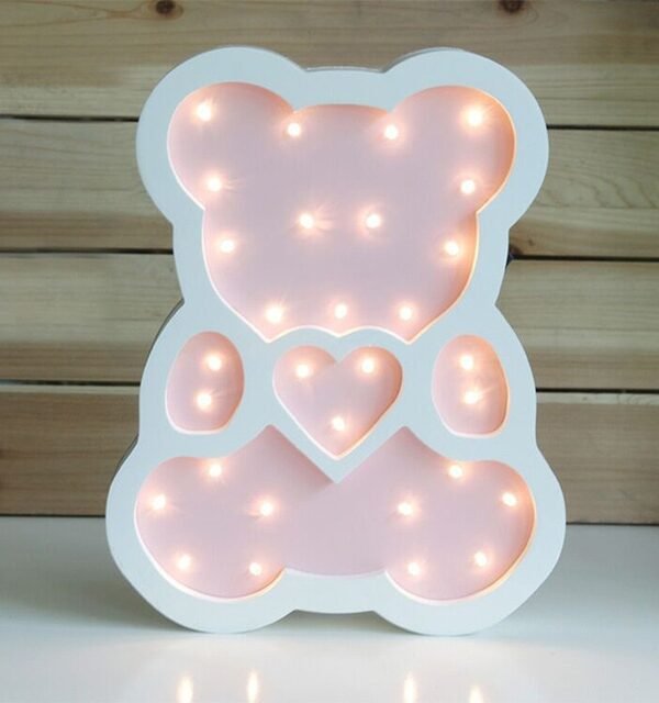 Bedside Wall LED Night Light Children Baby Kids Bedroom Home Decorative Lamp, Blue, Pink, Yellow