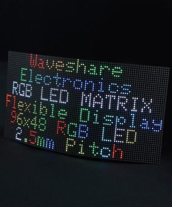 Waveshare Flexible RGB Full-color LED Matrix Panel, 2.5mm Pitch, 96x48 Pixels, Adjustable Brightness Bendable PCB