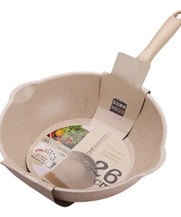 Thick Bottom Maifan Stone Household Small Frying Pan Non Stick Pan Deep Frying Pan, 20cm Black Without Cover, 20cm Beige Without Cover, 24cm Black Without Cover, 24cm Beige Without Cover, 26cm Black Without Cover, 26cm Beige Without Cover...