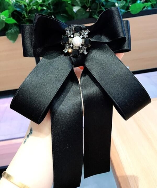 Women Square Rhinestone Bow-knot Bow Tie Brooch Clothing Accessories