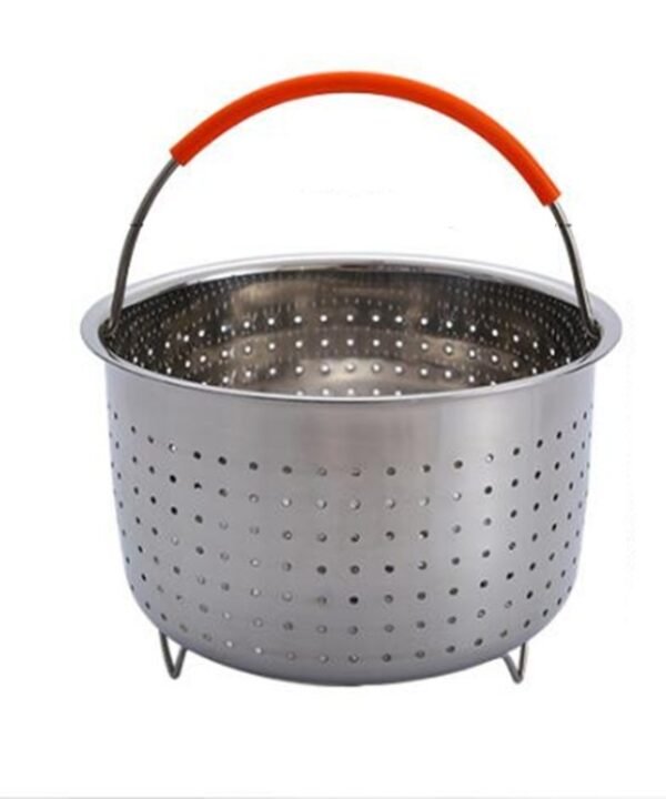 Stainless Steel Steaming Basket Plug-in Silicone Handle Pressure Cooker Steamer Kitchen Cooker Accessories, 3 Quarts, 6 Quarts, 8 Quarts
