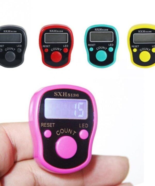 Electronic Digital Counter Portable Hand Operated Tally LCD Screen Finger Counter, Random Color