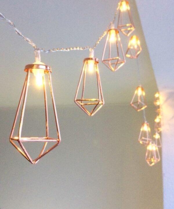 1.5m 10 LEDs Retro Iron Metal Diamond Home Decoration LED Fairy String Light