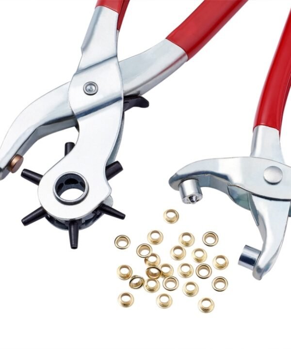 1Set 45# Steel Punch Plier Sets, Eyelet Pliers and Iron Findings, Suitable for Leather Punch (Red)