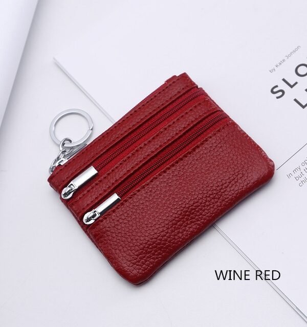 Genuine Leather Women Small Wallet Change Purses Zipper Card Holder Wallets