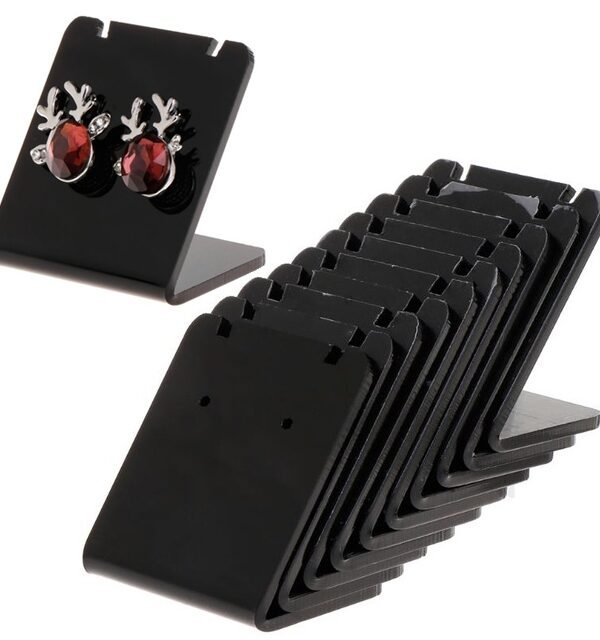 10 Pcs/Set Earrings Shelf Display Stand Holder L Shape Rectangle Acrylic Professional Ear Stud Jewelry Show Bracket Rack Show