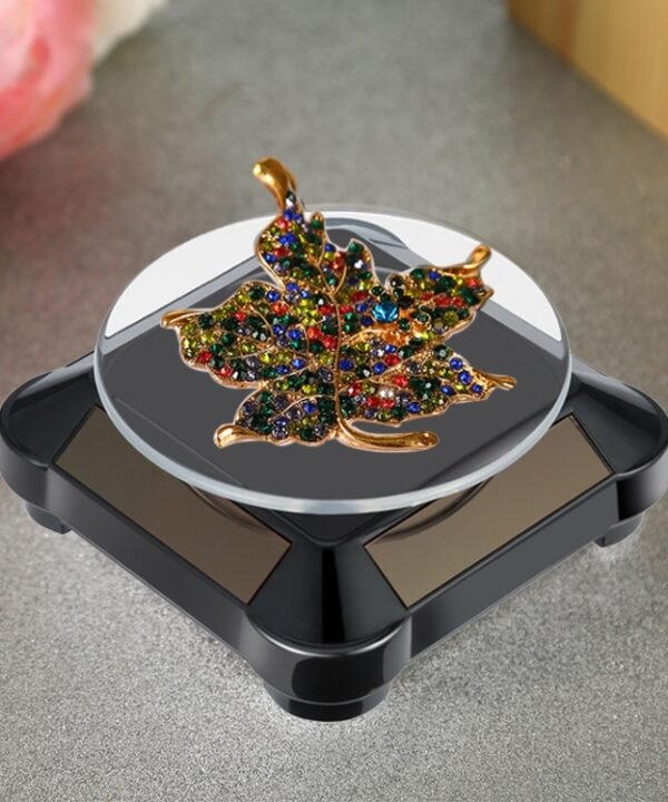 110*110*50mm Solar Showcase Automatic Rotating Stand 360 Turntable For Necklace Bracelet Watch Display, TBD0155001101A, TBD0155001101B, TBD0155001101C, TBD0155001101D